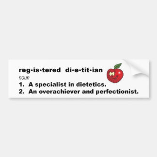 Definitie van Geregistreerd Diëtist Bumpersticker