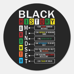 Definitie van Groeimentaliteit Cool Black History Ronde Sticker