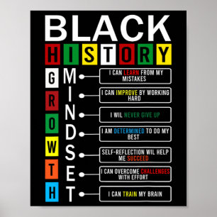 Definitie van Groeimentaliteit Cool zwarte geschie Poster