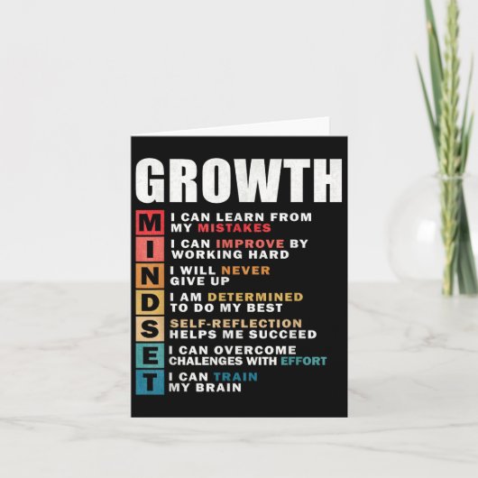 Definitie van groeimindset Motiverende quote Inspi Kaart (Voorkant)