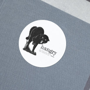 Definitie van hangry Angry Funny Black Cat Sticker