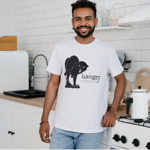 Definitie van hongerige  boze zwarte grappige poes t-shirt