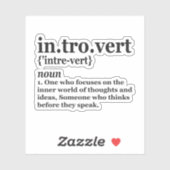 Definitie van introvert Anti-sociaal Eenzaam Stil Sticker (Vel)