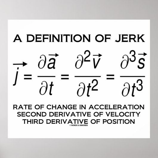 Definitie van Jerk (Physics Equation Humor) Poster (Voorkant)
