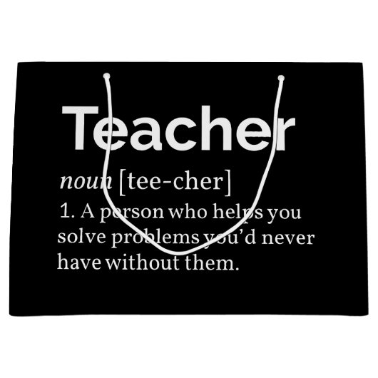 Definitie van leraar groot cadeauzakje (Voorkant)