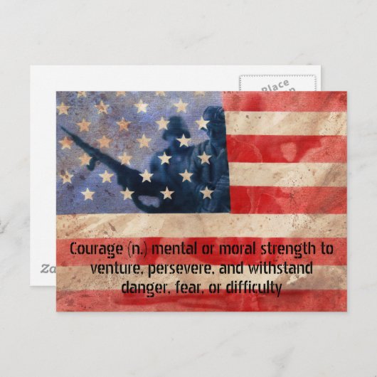 Definitie van Mannen van het Courage Army Briefkaart (Voorkant / Achterkant)