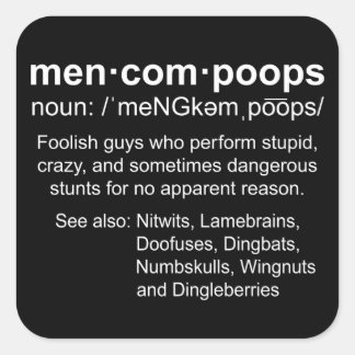 definitie van Mencompoops Vierkante Sticker