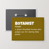 Definitie van milieubotanicus button (Voorkant / Achterkant)