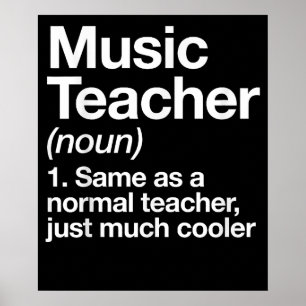 Definitie van muziekdocent Terug naar school Eerst Poster
