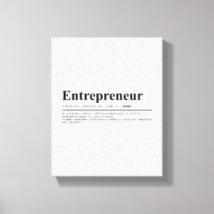 Definitie van ondernemer Motiverende quote Canvas Afdruk