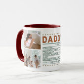 Definitie van papa donkerrood aangepaste foto Mok (Voorkant links)