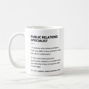Definitie van Public Relations Specialist-werker Koffiemok