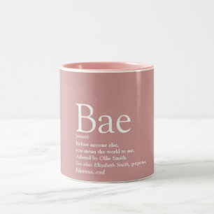 Definitie van Roze Vriendin Echtgenote Bae Tweekleurige Koffiemok