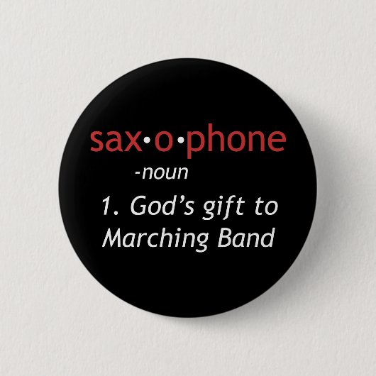 Definitie van saxofoon ronde button 5,7 cm (Voorkant)