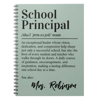 Definitie van schooldirecteur Citaat Groene Omslag Notitieboek