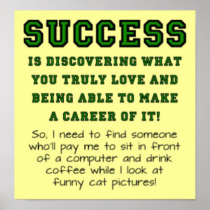 Definitie Van Succes Grappig Bord Poster
