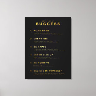Definitie van Succes | Motiverende Spreuk Canvas Afdruk