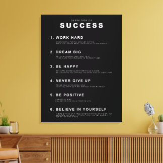 Definitie van Succes | Motiverende Spreuk Canvas Afdruk