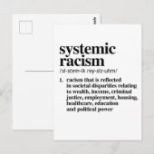 Definitie van systemisch racisme briefkaart (Voorkant / Achterkant)