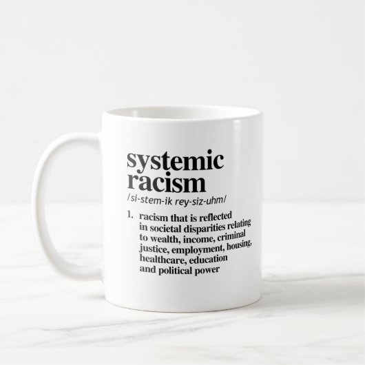 Definitie van systemisch racisme koffiemok (Links)