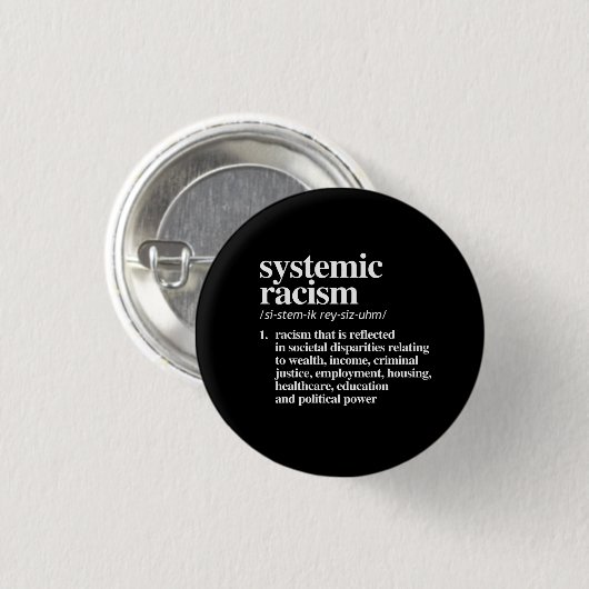 Definitie van systemisch racisme ronde button 3,2 cm (Voorkant /achterkant)