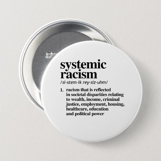 Definitie van systemisch racisme ronde button 7,6 cm (Voorkant /achterkant)