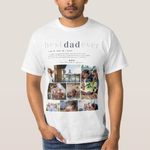 Definitie van vader 8 foto's gepersonaliseerd t-shirt