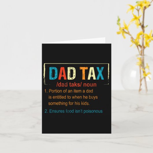 Definitie van vadersbelasting Funny Fathers Day ma Kaart (Gele Bloem)