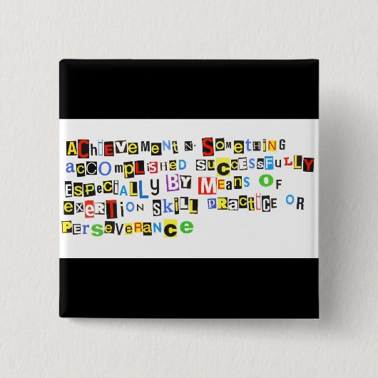 Definitie van verwezenlijking vierkante button 5,1 cm (Voorkant)