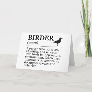 Definitie van vogelaar - waarnemer van wilde vogel bedankkaart