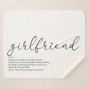 Definitie van vriendin Rood liefdeshart Chic scrip Sherpa Deken