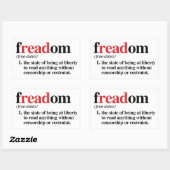 Definitie van vrijheid rechthoekige sticker (Vel)