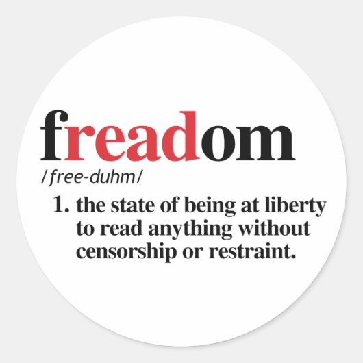 definitie van vrijheid ronde sticker (Voorkant)