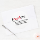 definitie van vrijheid ronde sticker (Envelop)