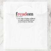 definitie van vrijheid ronde sticker (Tas)