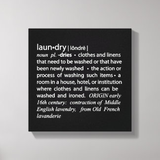 Definitie van Wasserij Crisp Black & White Canvas Afdruk