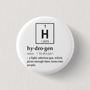Definitie van waterstof ronde button 3,2 cm