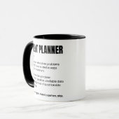 Definitie van werk van evenementenplanner mok (Voorkant links)