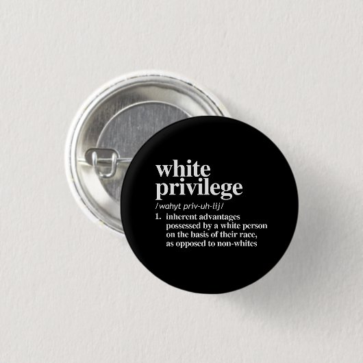 Definitie van wit privilege ronde button 3,2 cm (Voorkant /achterkant)