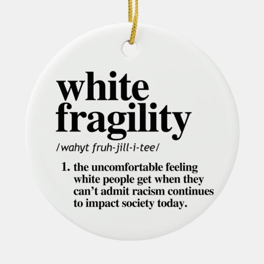 Definitie van witte fragiliteit keramisch ornament (Voorkant)