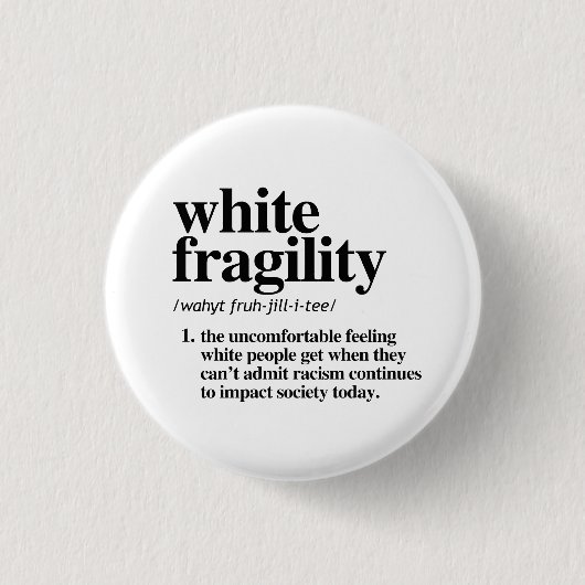 Definitie van witte fragiliteit ronde button 3,2 cm (Voorkant)