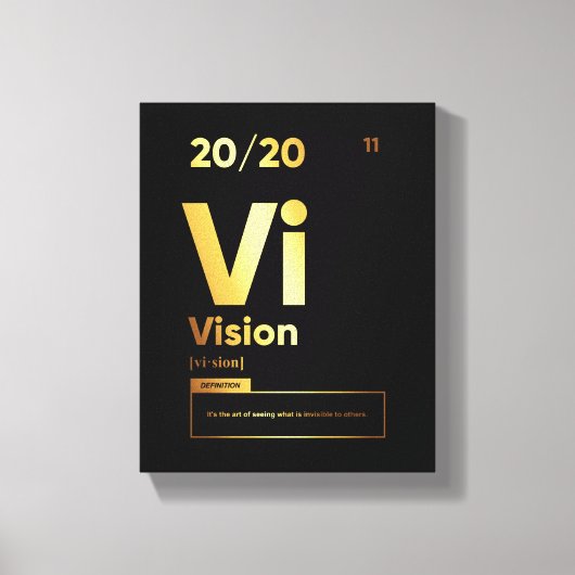 Definitie visie | Motivatie Quote Wall Art Canvas Afdruk (Voorkant)
