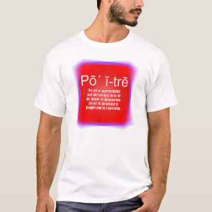 Definitiepoëzie in rood t-shirt