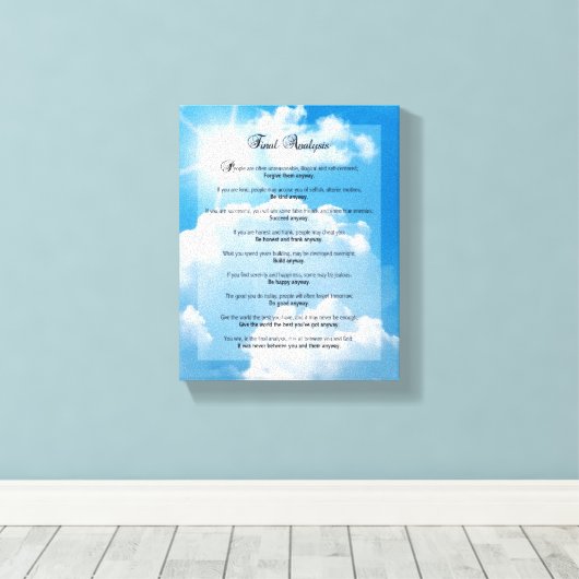 Definitieve analyse: "Doe het hoe dan ook" Canvas Afdruk (Insitu (Houten vloer))