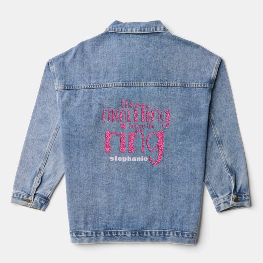 Definitieve Fling Voor Ringnaam Hot Pink Glitter Denim Jacket (Achterkant)