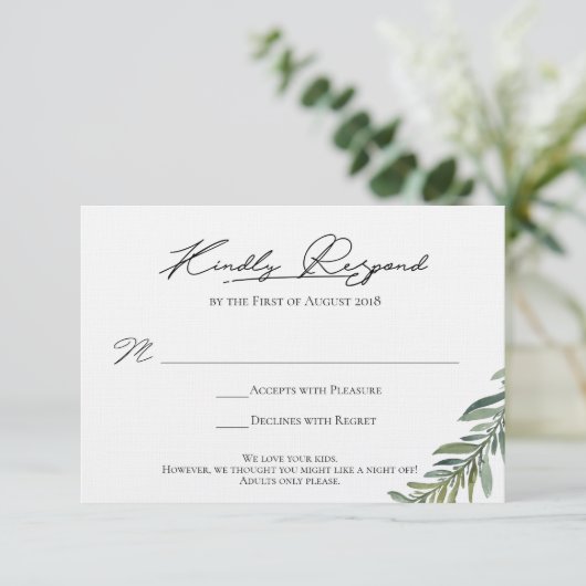 Definitieve RSVP-kaart voor Candice RSVP Kaartje (Staand voorkant)