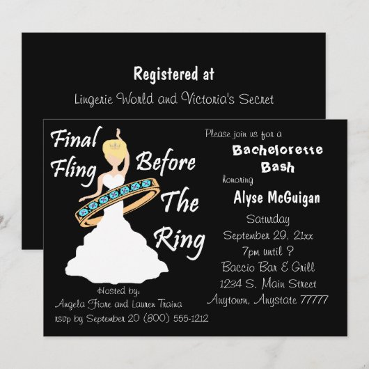 Definitieve vlucht voor de ringbandopening kaart (Voorkant / Achterkant)