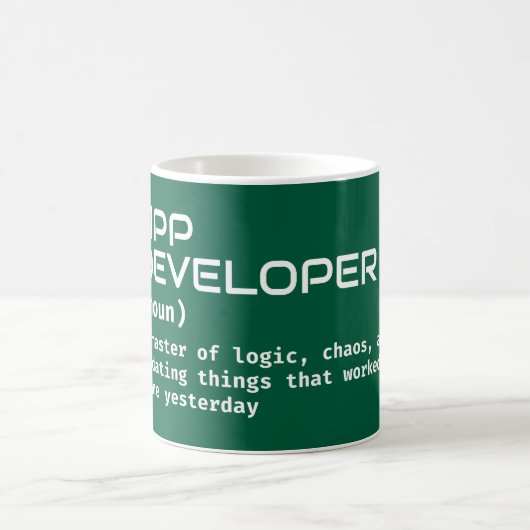 Définition de café App Developer - Mug Humour (Centre)