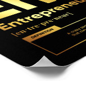Définition de l'entrepreneur | Affiche motivationn (Coin)