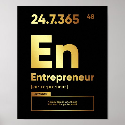 Définition de l'entrepreneur | Affiche motivationn (Devant)